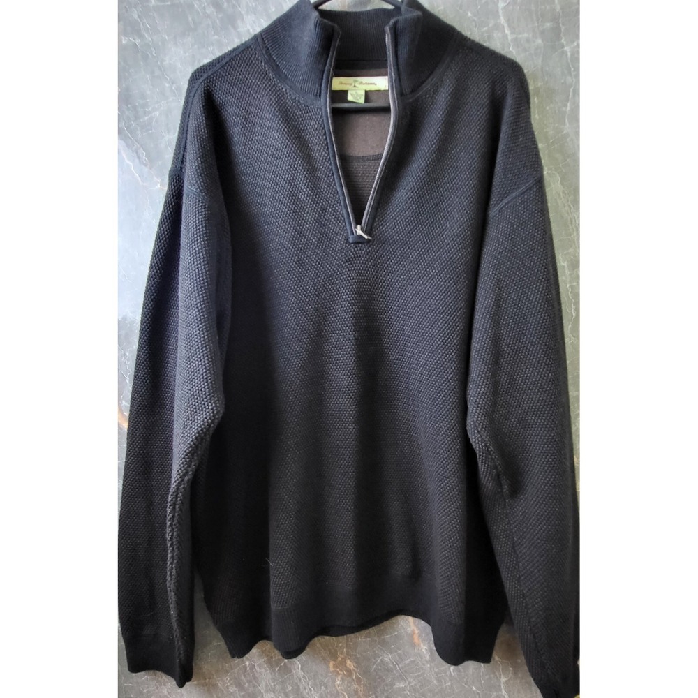 Vtg. Tommy‎ Bahama Charcoal Gray, Men's Polo Sweat Shirt XL